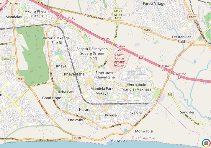 Map location of Khayelitsha